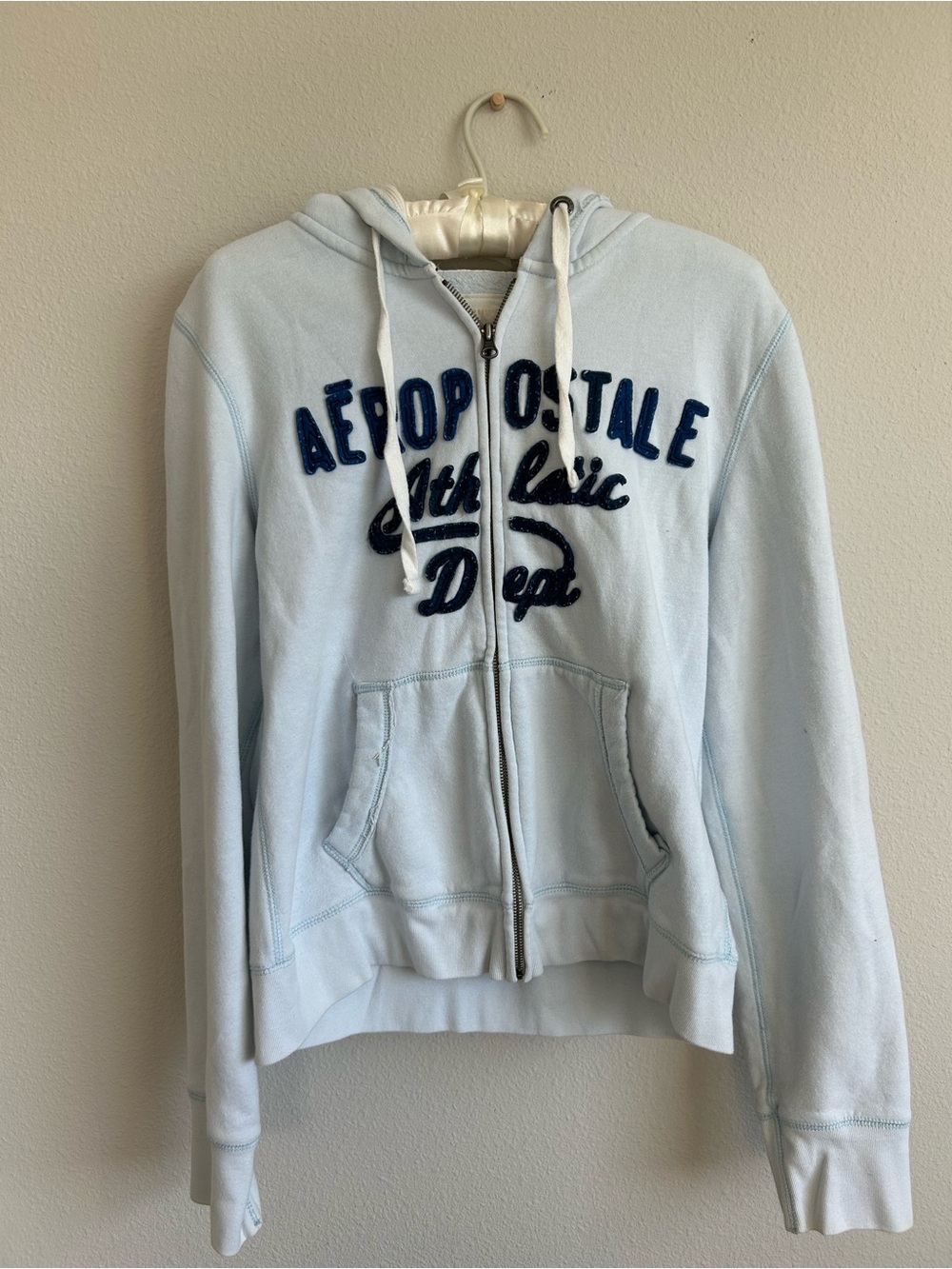 Y2K 2010 Aeropostale Light Blue Jacket With Blue Navy Details